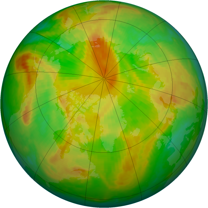 Arctic ozone map for 29 May 2001